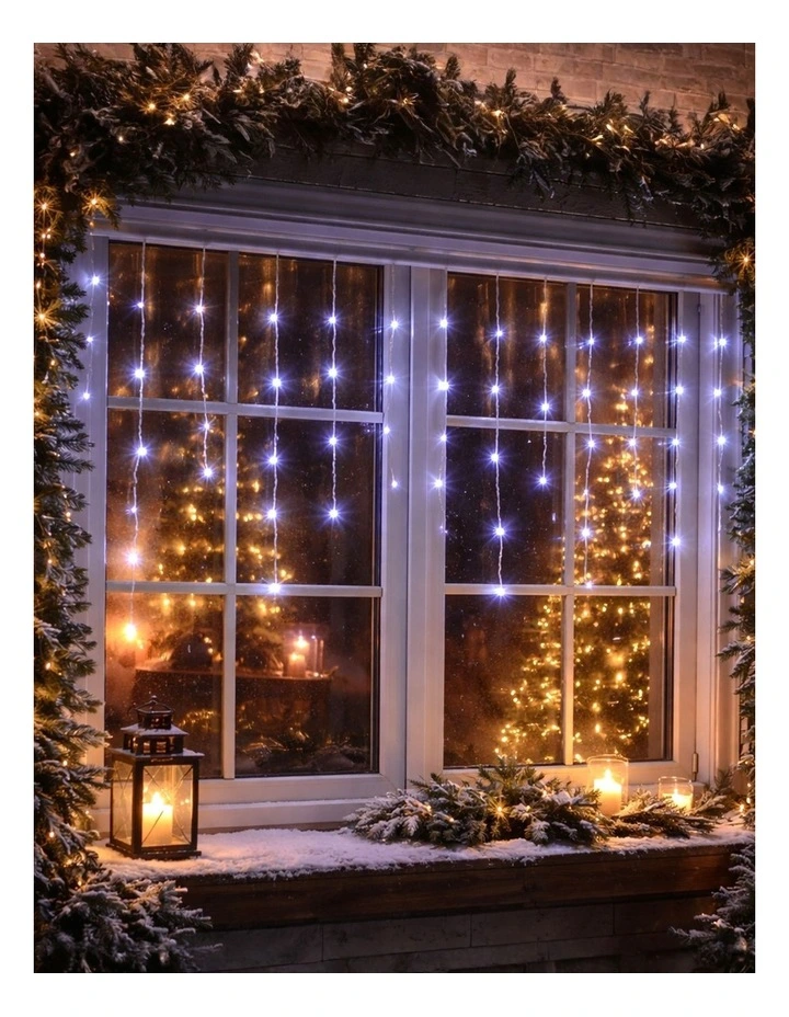 600LED Snowing Icicle Lights White image 2