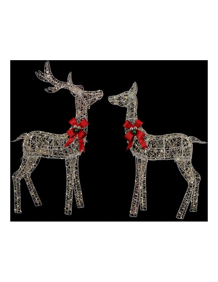 130/110cm Iridescent Gliter Stag&Doe Light Up Reindeer image 5