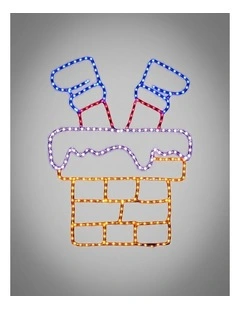 60X46CM Dewdrop Flashing Stuck Santa Legs Chimney Silhouette