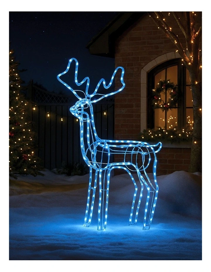 3D Illuminated LED Reindeer with Motor - Blue image 2