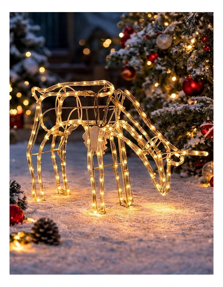 3D Illuminated LED Reindeer Stand Feeding with Motor - Warm White image 2