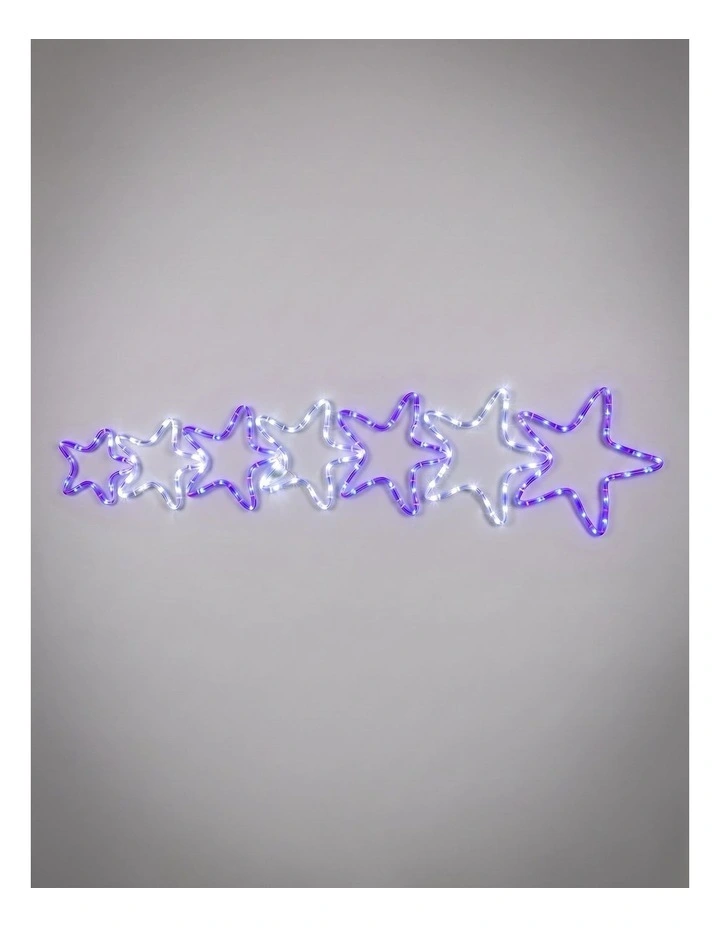 LED 7 Stars Rope Lights Silhouette - White Blue image 1