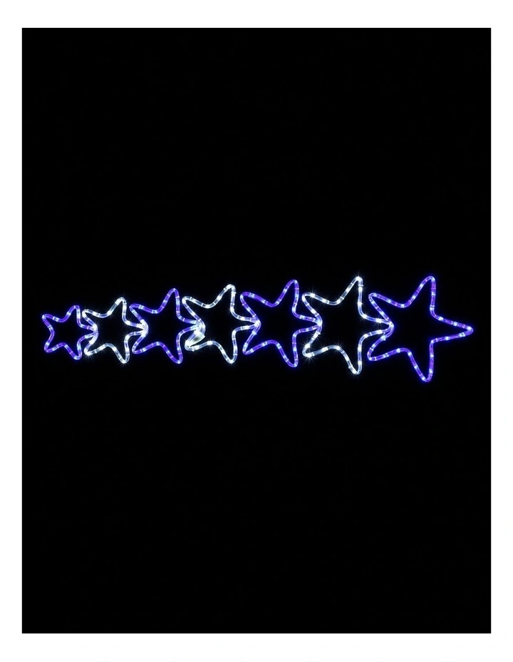 LED 7 Stars Rope Lights Silhouette - White Blue image 4