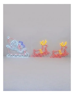 3.1m Santa in Sleigh with Running Reindeers