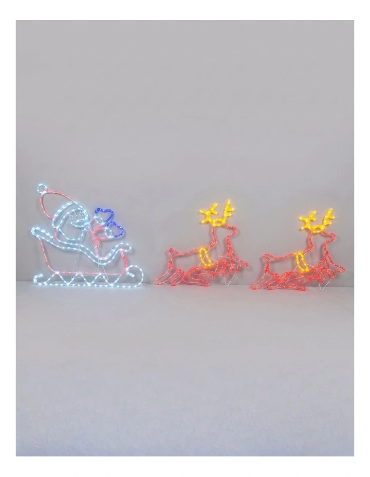 3.1m Santa in Sleigh with Running Reindeers image 1