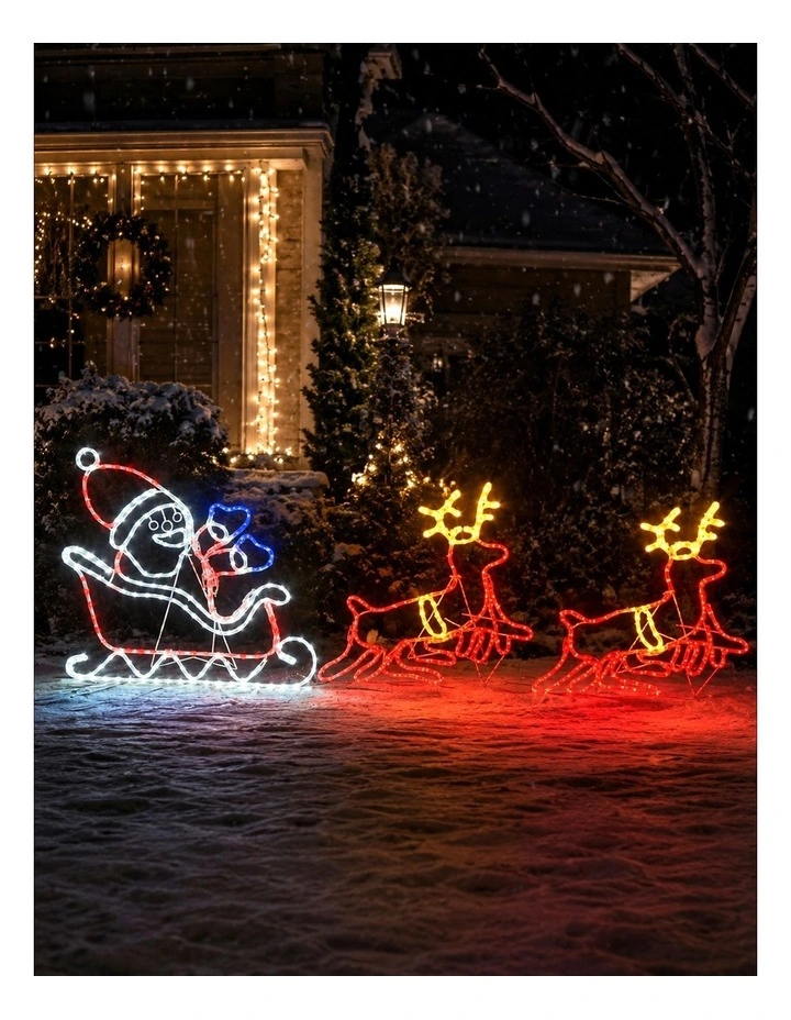 3.1m Santa in Sleigh with Running Reindeers image 2