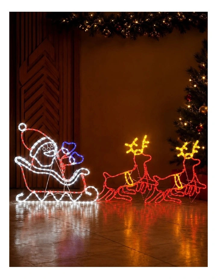 3.1m Santa in Sleigh with Running Reindeers image 3