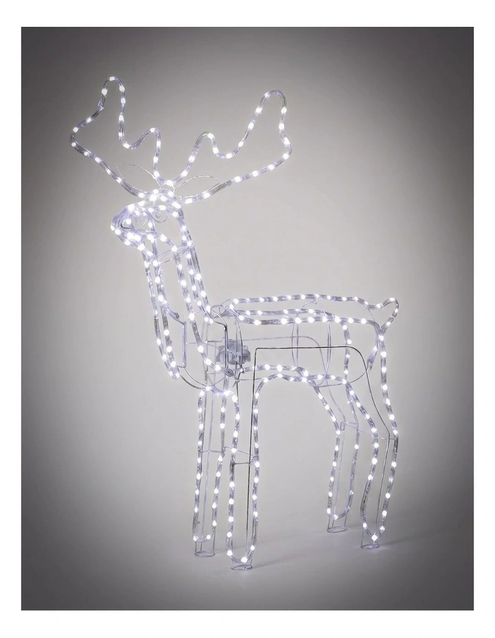 3D Illuminated LED Reindeer with Motor - White image 1
