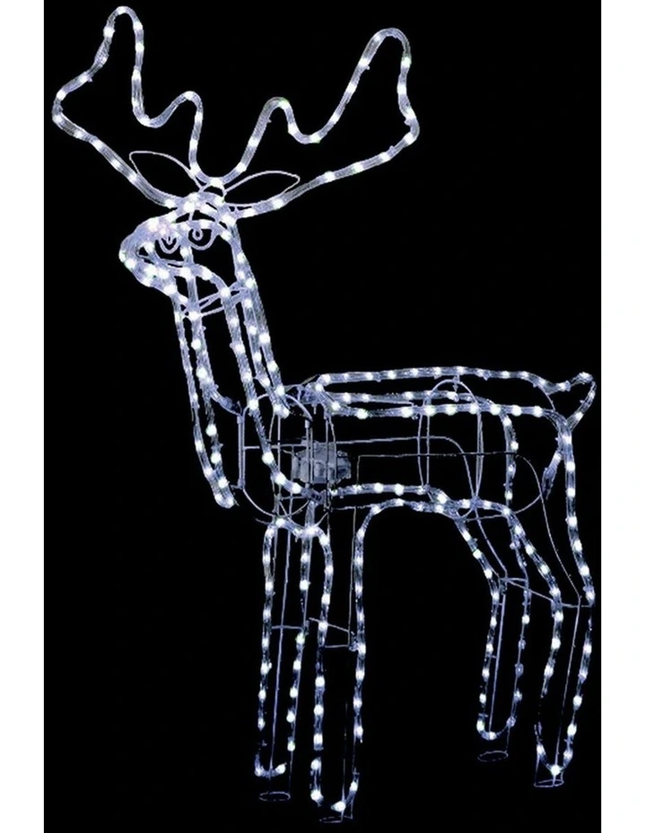 3D Illuminated LED Reindeer with Motor - White image 3