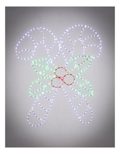 60X51CM Dewdrop Crossed Candy Canes with Holly Berries Silhouette