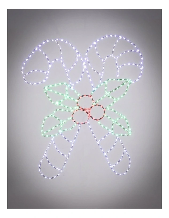 60X51CM Dewdrop Crossed Candy Canes with Holly Berries Silhouette image 1