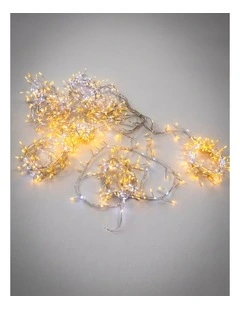 1336LED Waterfall Effect Cluster Curtain Light Warm White   White