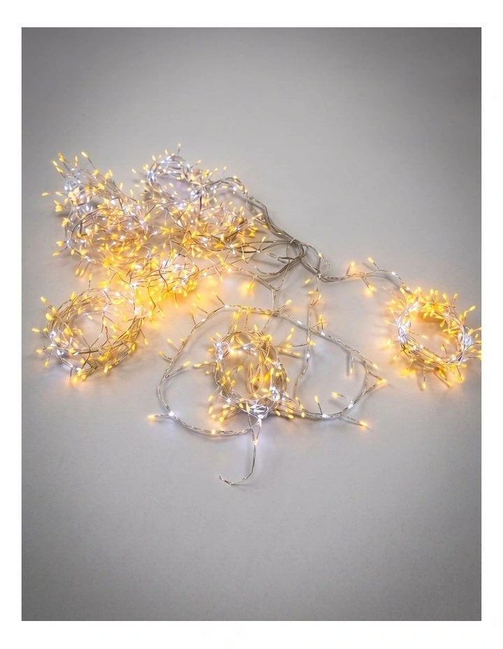 1336LED Waterfall Effect Cluster Curtain Light Warm White White image 1