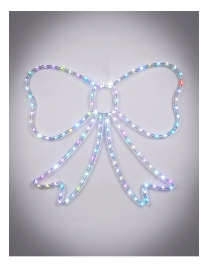 55x50cm Lit Bow RGB LEDs on Clear Frame image 1
