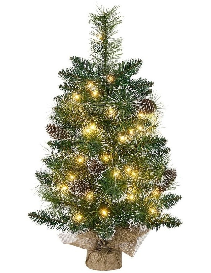 Tinseltown Mini LED Christmas Tree Faux Pine Cones Battery Powered 60cm Green image 1