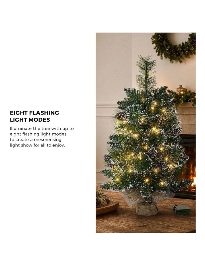 Tinseltown Mini LED Christmas Tree Faux Pine Cones Battery Powered 60cm Green image 6