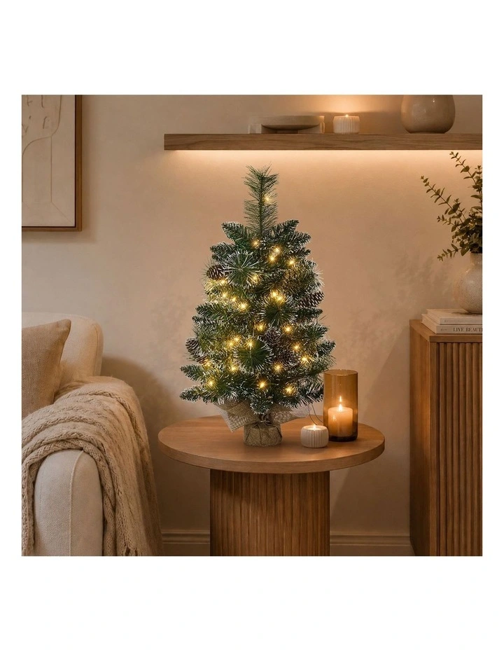 Tinseltown Mini LED Christmas Tree Faux Pine Cones Battery Powered 60cm Green image 7