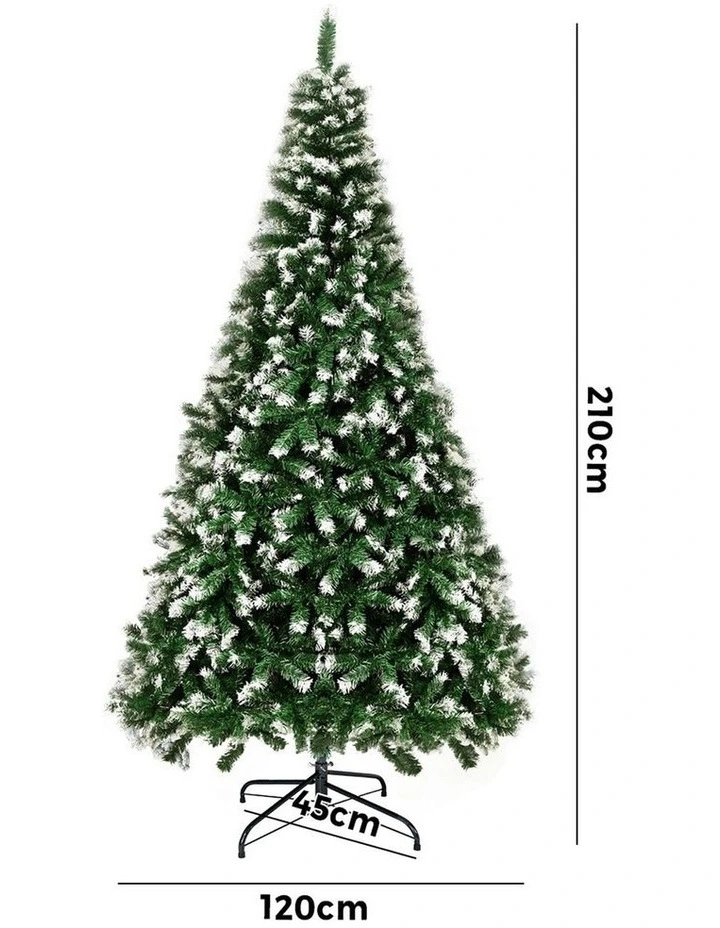 Tinseltown Christmas Tree 2.1M 7FT Xmas Trees Snowy Decorations Green 1050 Tips image 3