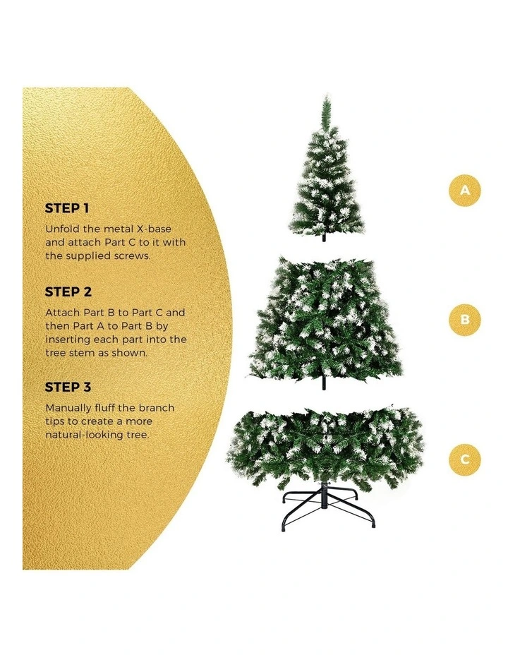 Tinseltown Christmas Tree 2.1M 7FT Xmas Trees Snowy Decorations Green 1050 Tips image 5