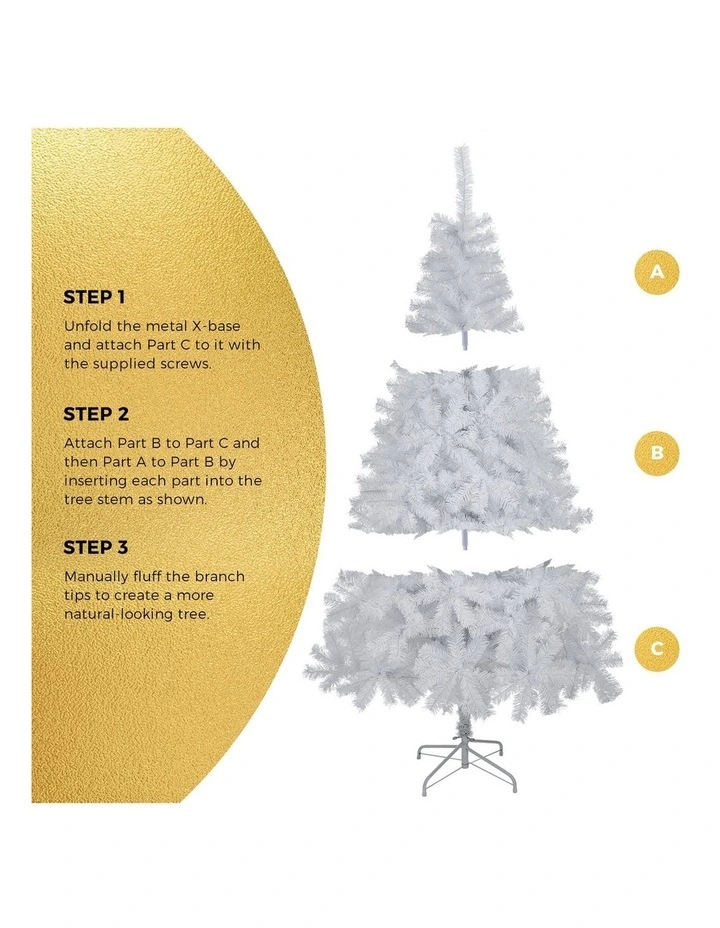 Tinseltown White Christmas Tree 2.1M 7FT Xmas Trees Decoration 1000tips image 5