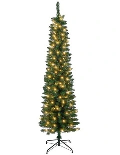 Tinseltown Slim LED Christmas Tree 6FT 1.8M Warm Lights Green