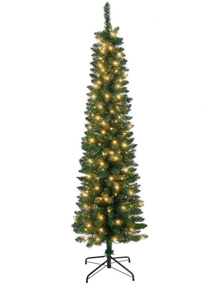 Tinseltown Slim LED Christmas Tree 6FT 1.8M Warm Lights Green image 1