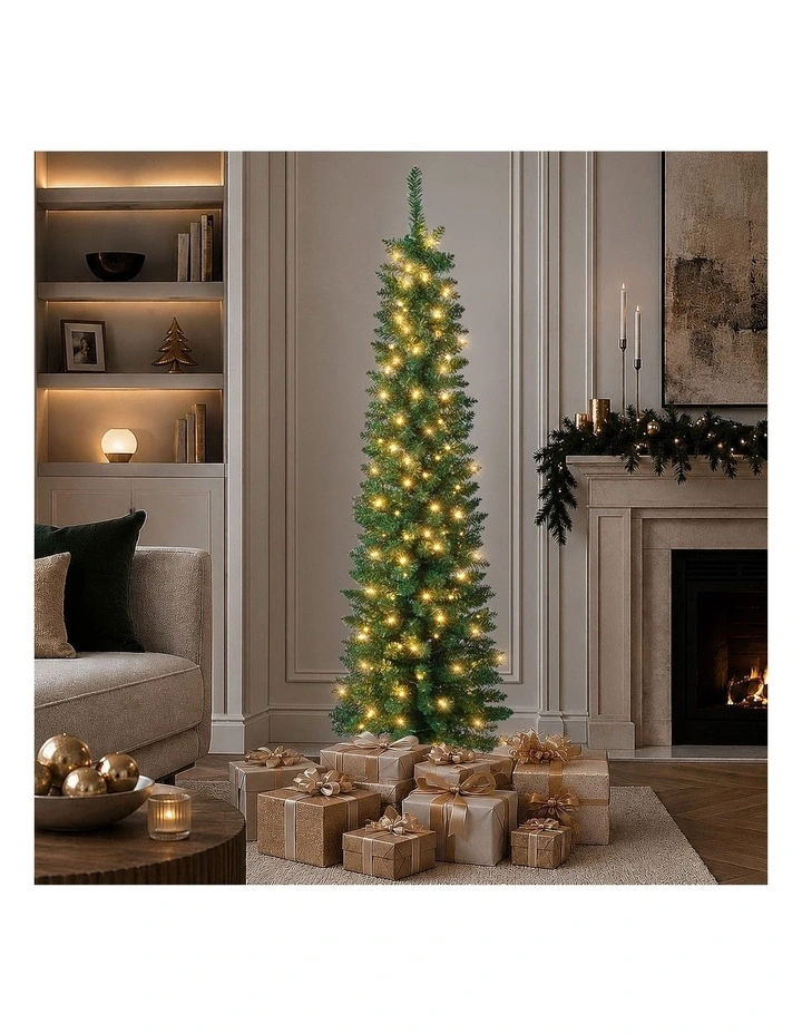 Tinseltown Slim LED Christmas Tree 6FT 1.8M Warm Lights Green image 5