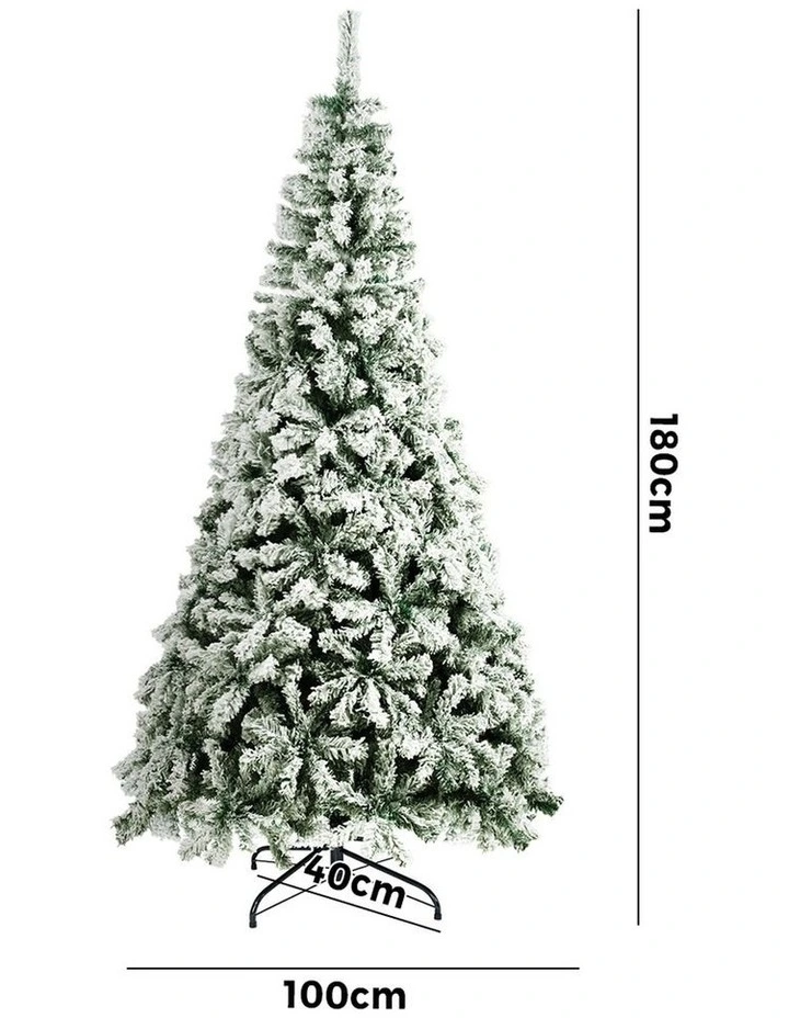 Tinseltown Christmas Tree 1.8M 6FT Xmas Trees Decor White Snow Flocked image 3