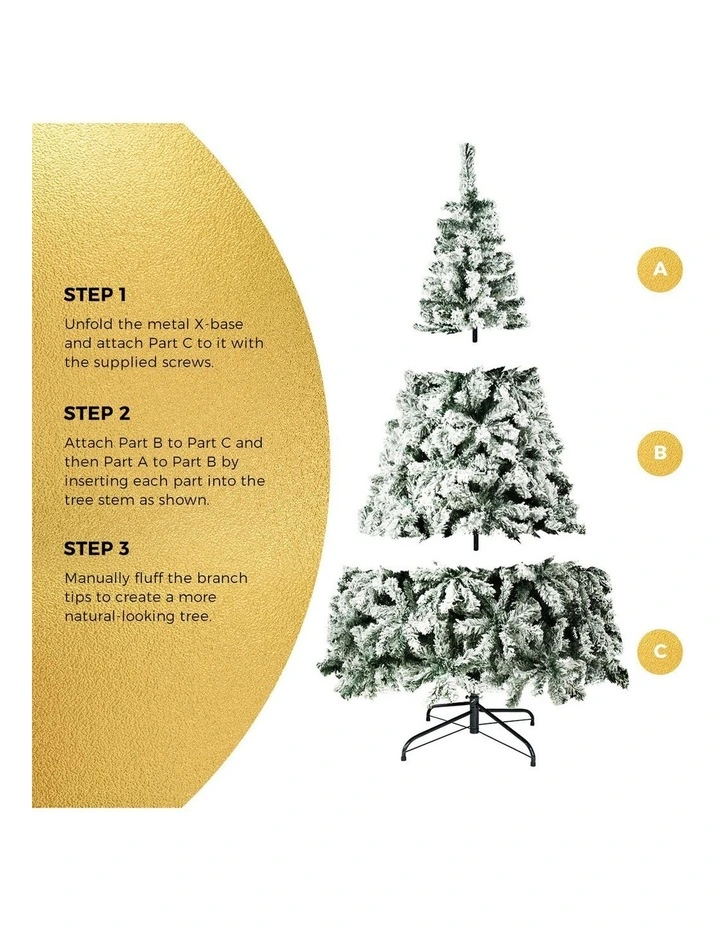 Tinseltown Christmas Tree 1.8M 6FT Xmas Trees Decor White Snow Flocked image 5