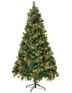 Tinseltown LED Christmas Tree 1.8M 6FT with Lights Ornaments Xmas Decor Green