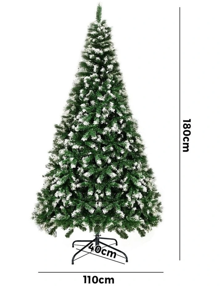 Tinseltown Christmas Tree 1.8M 6FT Xmas Trees Snowy Decorations Green 830 Tips image 3