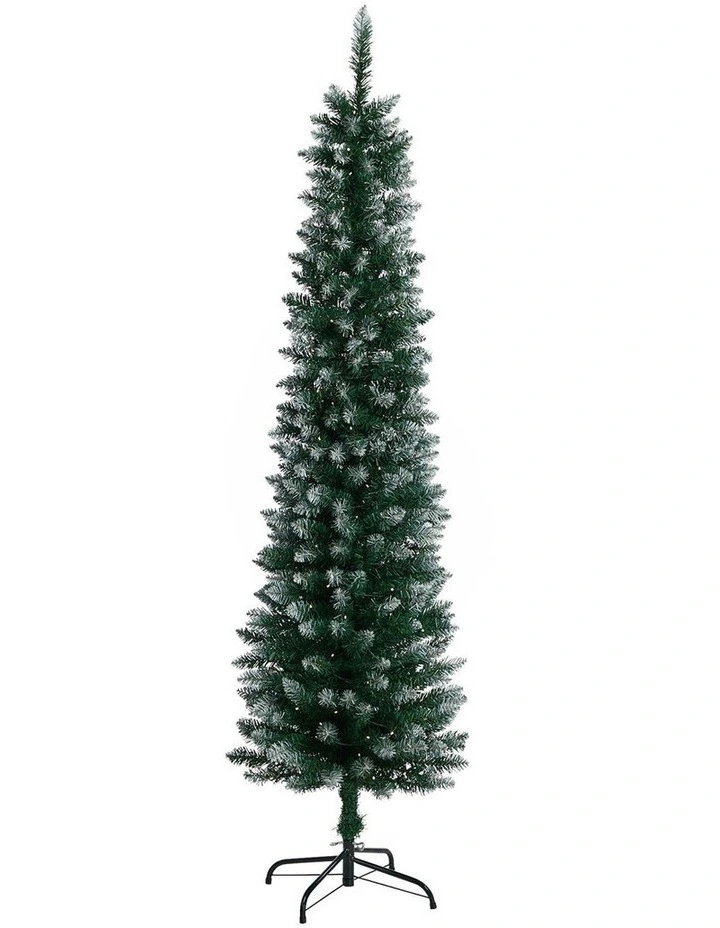 Tinseltown Slim LED Christmas Tree 6FT 1.8M Warm Lights Green White image 2