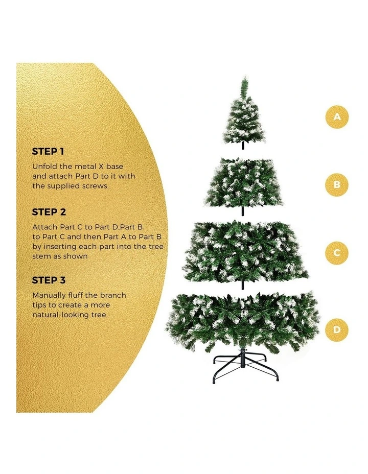 Tinseltown Christmas Tree 2.4M 8FT Xmas Trees Snowy Decorations Green 1480 Tips image 5