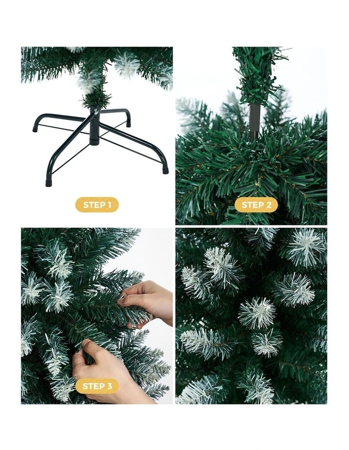 Tinseltown Slim Christmas Tree 1.8M 6FT Xmas Trees Decoration Green and White image 6