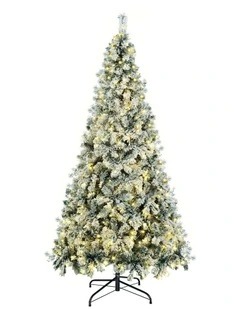 Tinseltown LED Christmas Tree 2.1M 7FT Xmas Trees White Snow Flocked Decorations