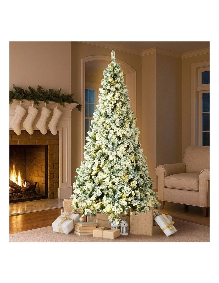 Tinseltown LED Christmas Tree 2.1M 7FT Xmas Trees White Snow Flocked Decorations image 4