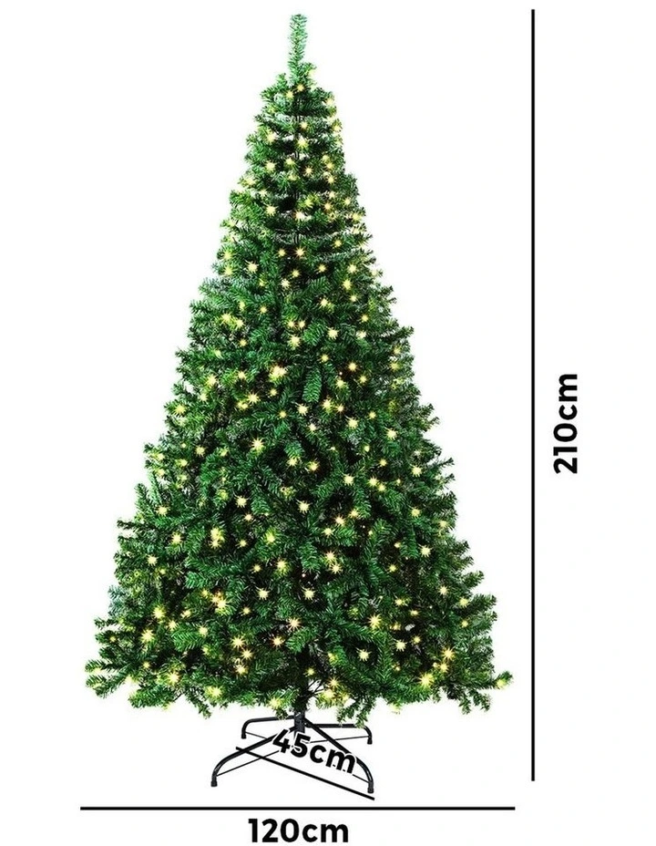 Tinseltown LED Christmas Tree 2.1M 7FT Xmas Trees Decorations Green 1050 Tips image 3