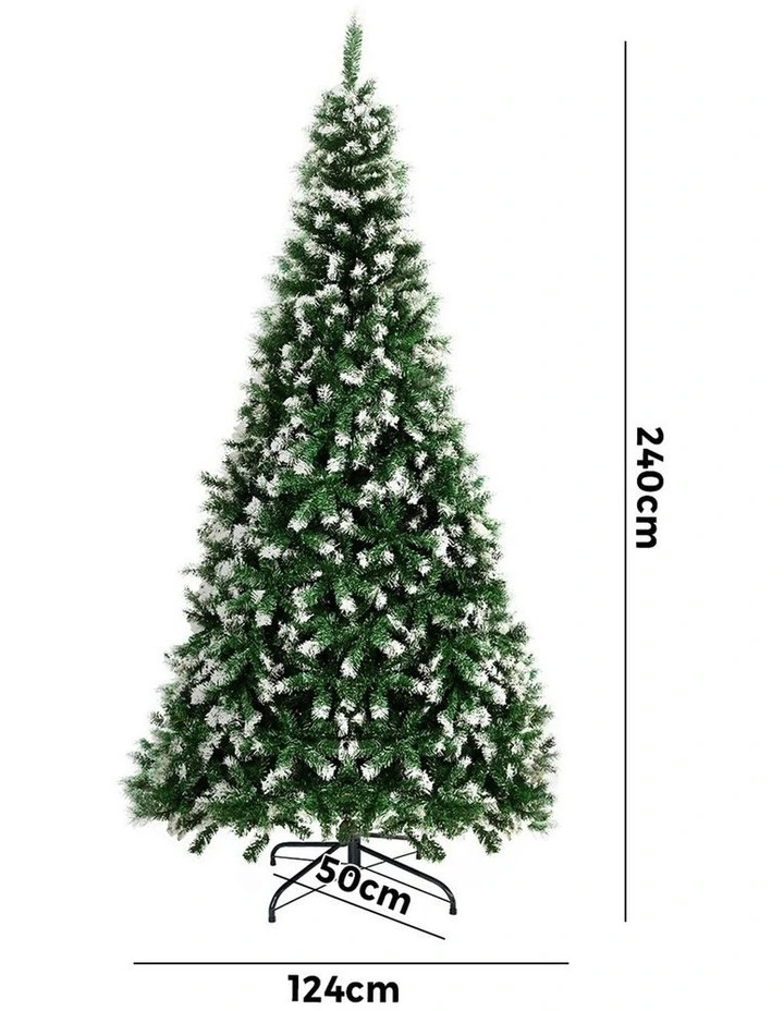 Tinseltown Christmas Tree 2.4M 8FT Xmas Trees Snowy Decorations Green 1400 Tips image 3