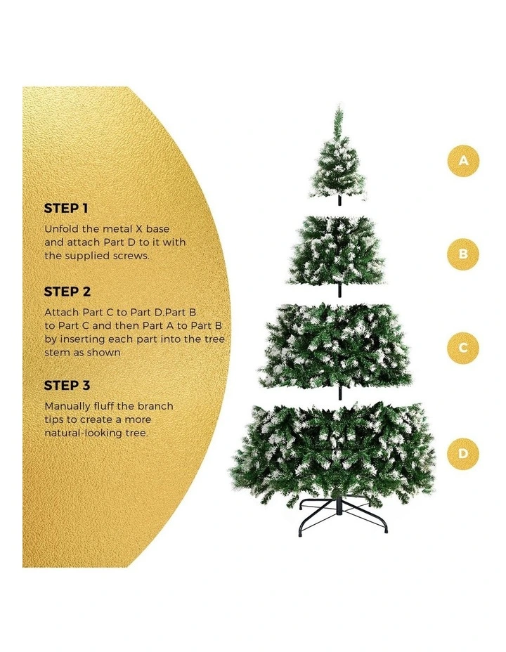 Tinseltown Christmas Tree 2.4M 8FT Xmas Trees Snowy Decorations Green 1400 Tips image 5