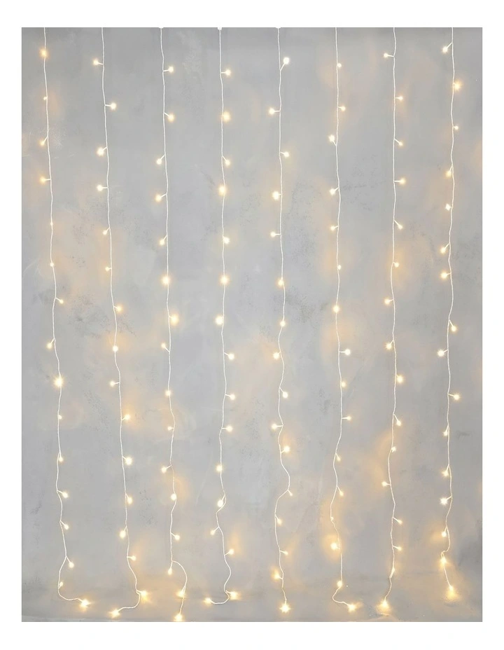 160 LED Connectable Curtain Light - Warm White image 1