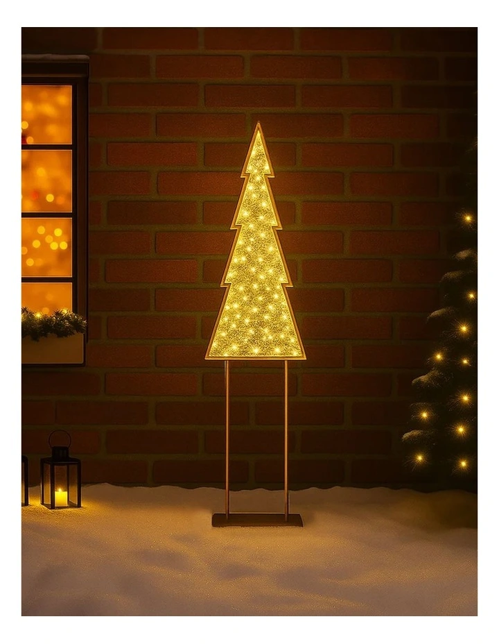 2D Mesh Christmas Tree With Twinkle LED - Large/Warm White image 2