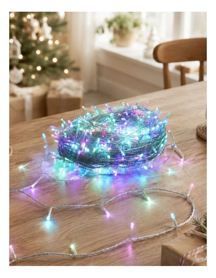 520 LED Connectable Fairy Light Chain Clear Cable - Candy image 3