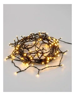 520 LED Connectable Fairy Light Chain Dark Green Cable - Warm White