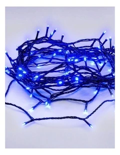 240 LED Fairy Light Chain Dark Green Cable - Blue