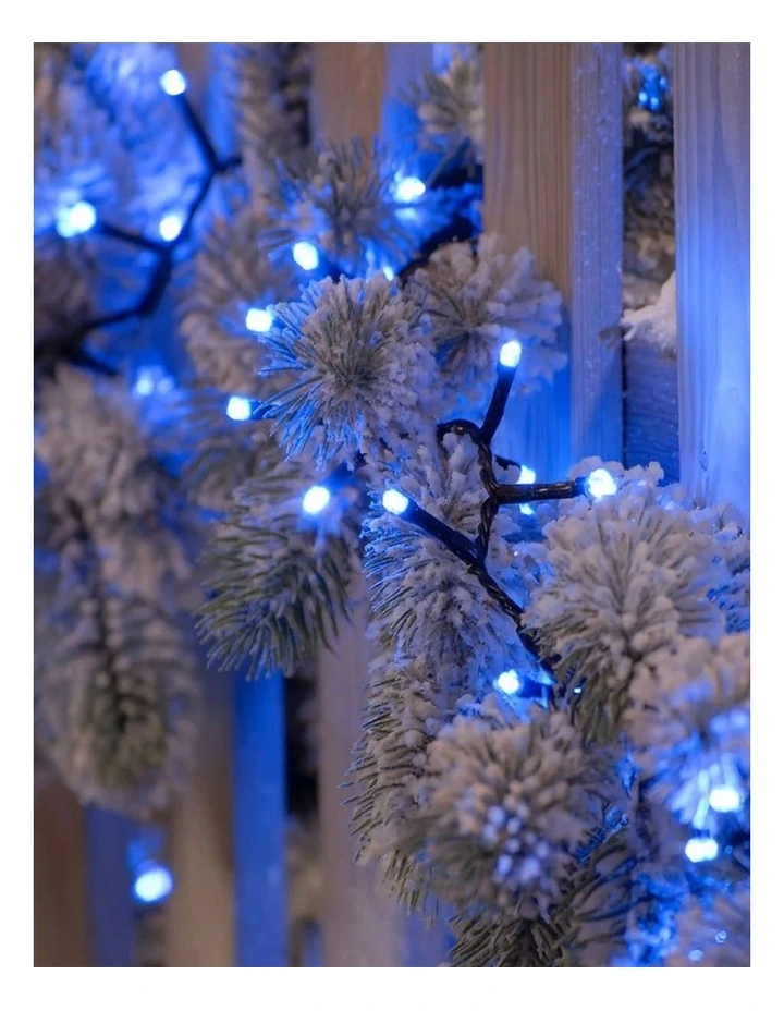 240 LED Fairy Light Chain Dark Green Cable - Blue image 3
