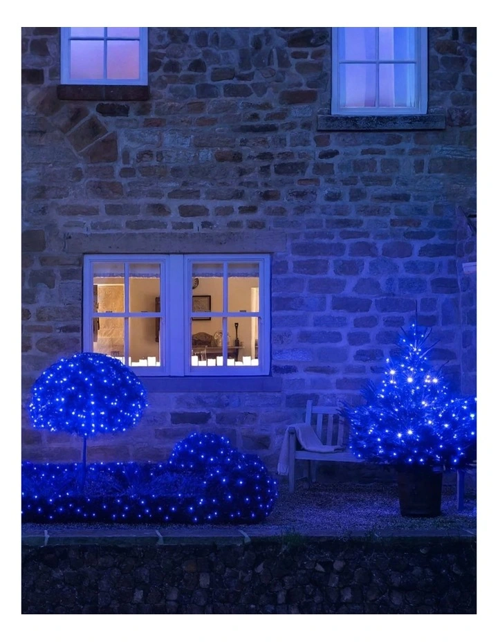 240 LED Fairy Light Chain Dark Green Cable - Blue image 4
