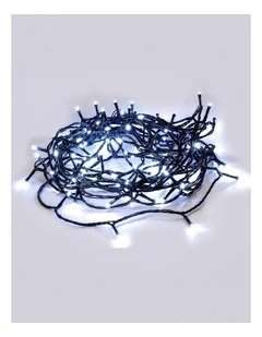 240 LED Fairy Light Chain Dark Green Cable - White