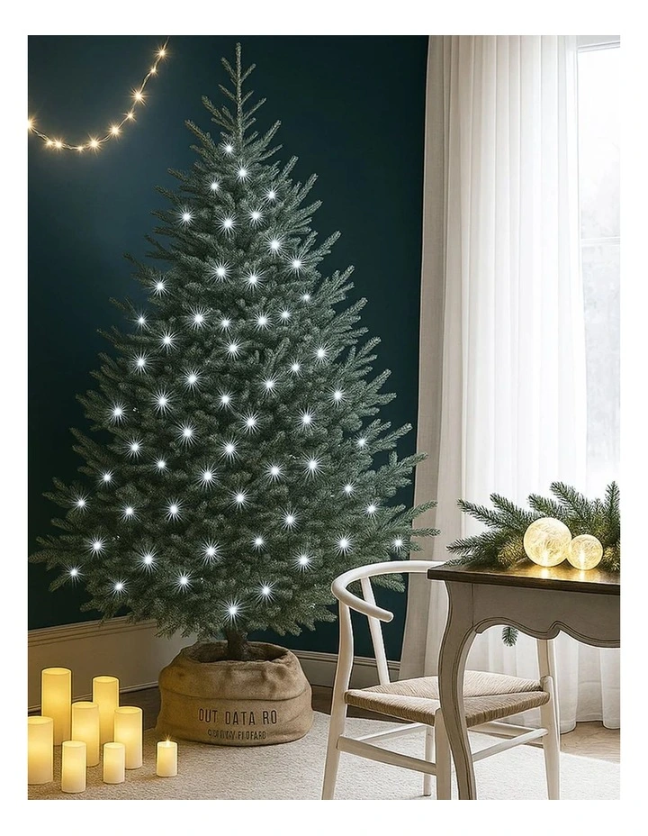240 LED Fairy Light Chain Dark Green Cable - White image 3