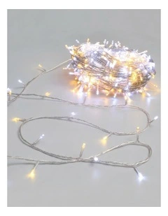 520 LED Connectable Fairy Light Chain Clear Cable - Warm White   White
