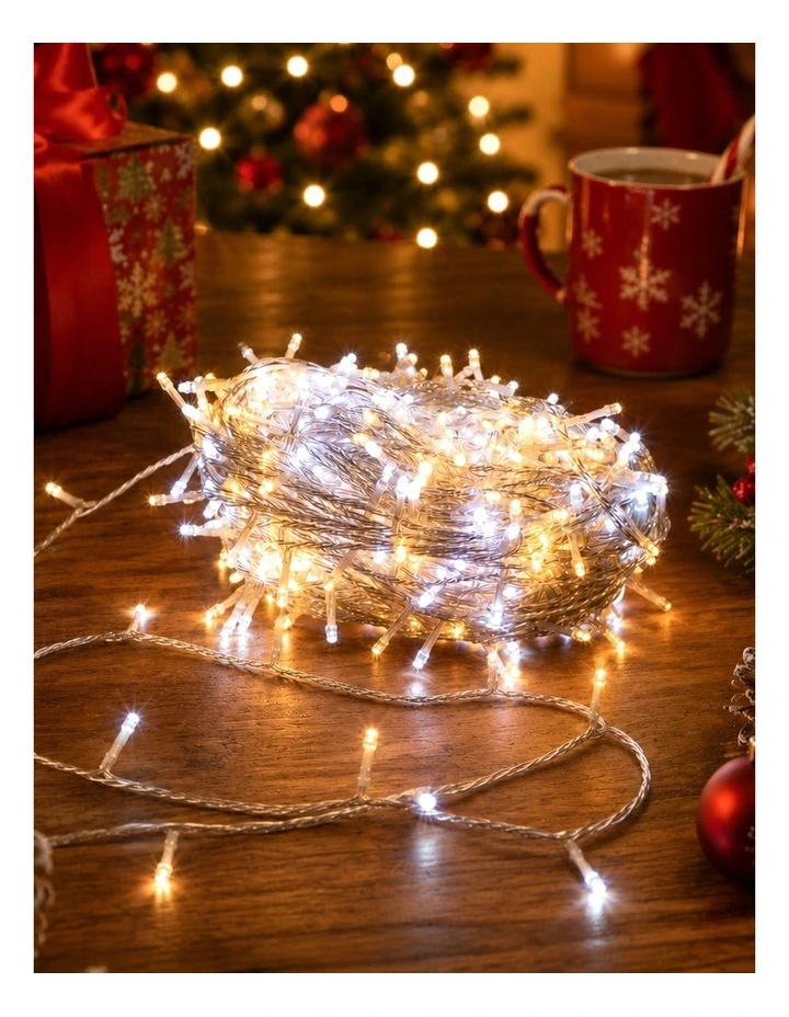 520 LED Connectable Fairy Light Chain Clear Cable - Warm White   White image 4